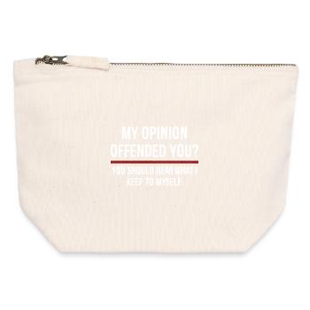 Mon opinion vous a offensé, vous devriez entendre sur - Pochette zippée en toile 12 x 13 cm - blanc naturel - Devant