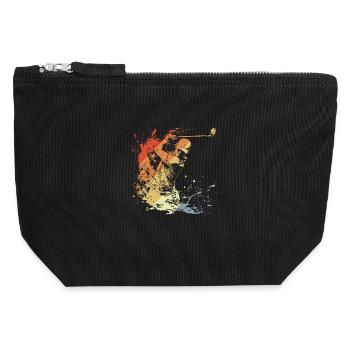 Golfspieler Retro - Canvas Reißverschluss-Täschchen (12 x 13 cm) - Schwarz - Vorne