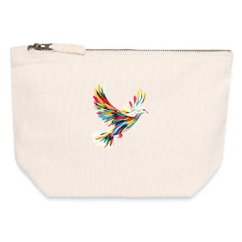 Taube Weiß Frieden Peace Ringeltaube Weiße Tauben - Canvas Reißverschluss-Täschchen (12 x 13 cm) - Naturweiß - Vorne