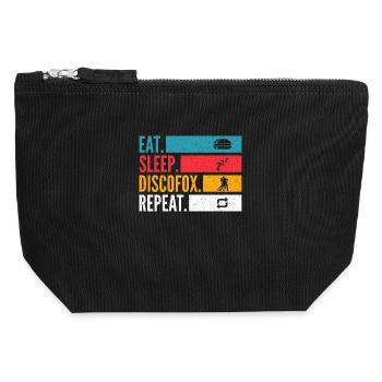 Eat Sleep Discofox Repeat für Tänzer - Canvas Reißverschluss-Täschchen (12 x 13 cm) - Schwarz - Vorne