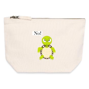 Pas de tortue, pas de bande dessinée amusante, non - Pochette zippée en toile 12 x 13 cm - blanc naturel - Devant