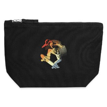 Skateboarder Retro - Canvas Zip Pouch 12 x 13 cm - black - Front