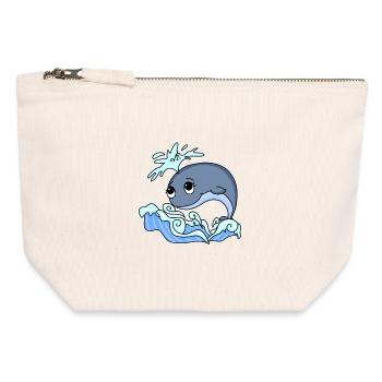 Whale Animal Ocean Graphic - Canvas Zip Pouch 12 x 13 cm - nature - Front