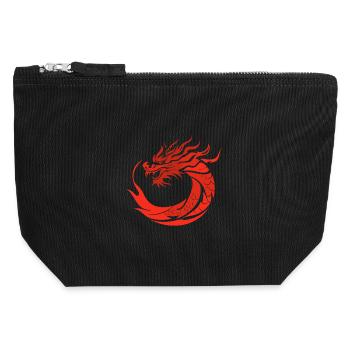 Roter Drache im Japan Stil - Canvas Reißverschluss-Täschchen (12 x 13 cm) - Schwarz - Vorne