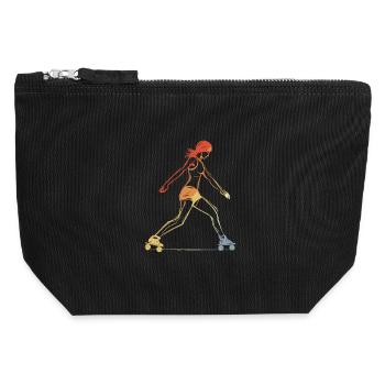 Weiblicher Roller Skater - Canvas Reißverschluss-Täschchen (12 x 13 cm) - Schwarz - Vorne