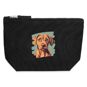 Rhodésian Ridgeback - Pochette zippée en toile 12 x 13 cm - noir - Devant