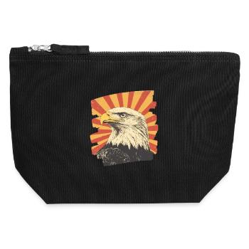 Adler - Canvas Reißverschluss-Täschchen (12 x 13 cm) - Schwarz - Vorne