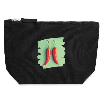 Piment - Pochette zippée en toile 12 x 13 cm - noir - Devant