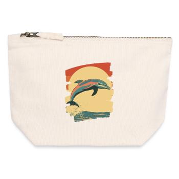 Dolphin - Canvas Zip Pouch 12 x 13 cm - nature - Front