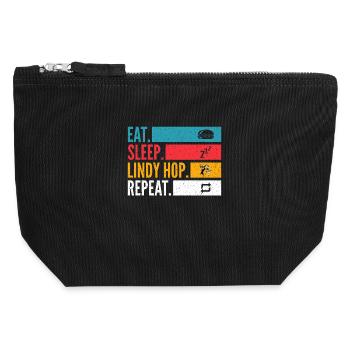 Eat Sleep Lindy Hop Repeat für Swing Tänzer - Canvas Reißverschluss-Täschchen (12 x 13 cm) - Schwarz - Vorne