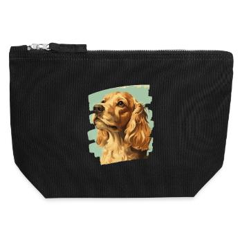 Cocker Spaniel - Canvas Zip Pouch 12 x 13 cm - black - Front