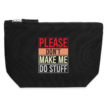 S’il te plaît, ne me fais pas faire des trucs - Pochette zippée en toile 12 x 13 cm - noir - Devant