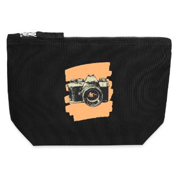 Kamera Fotograf Foto - Canvas Reißverschluss-Täschchen (12 x 13 cm) - Schwarz - Vorne