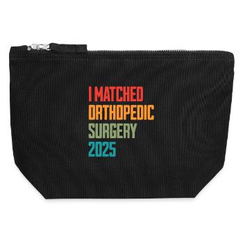 I Matched Orthopedic Surgery 2025 - Canvas Reißverschluss-Täschchen (12 x 13 cm) - Schwarz - Vorne