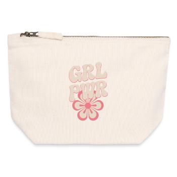 Frauen Power GRL PWR Girl Patriarchat Feminismus - Canvas Reißverschluss-Täschchen (12 x 13 cm) - Naturweiß - Vorne