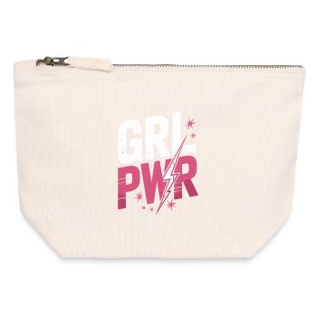 Frauen Power GRL PWR Girl Patriarchat Feminismus - Canvas Reißverschluss-Täschchen (12 x 13 cm) - Naturweiß - Vorne
