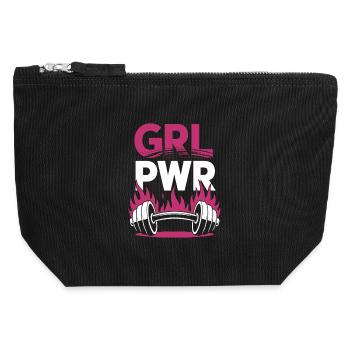 Frauen Power GRL PWR Girl Patriarchat Feminismus - Canvas Reißverschluss-Täschchen (12 x 13 cm) - Schwarz - Vorne