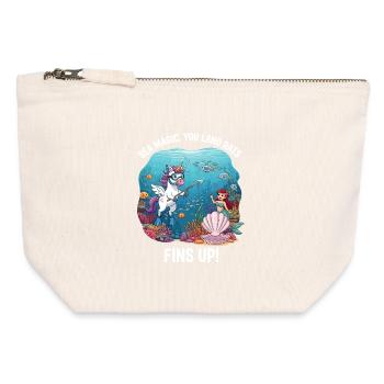Sea Magic with Unicorn - Canvas Zip Pouch 12 x 13 cm - nature - Front