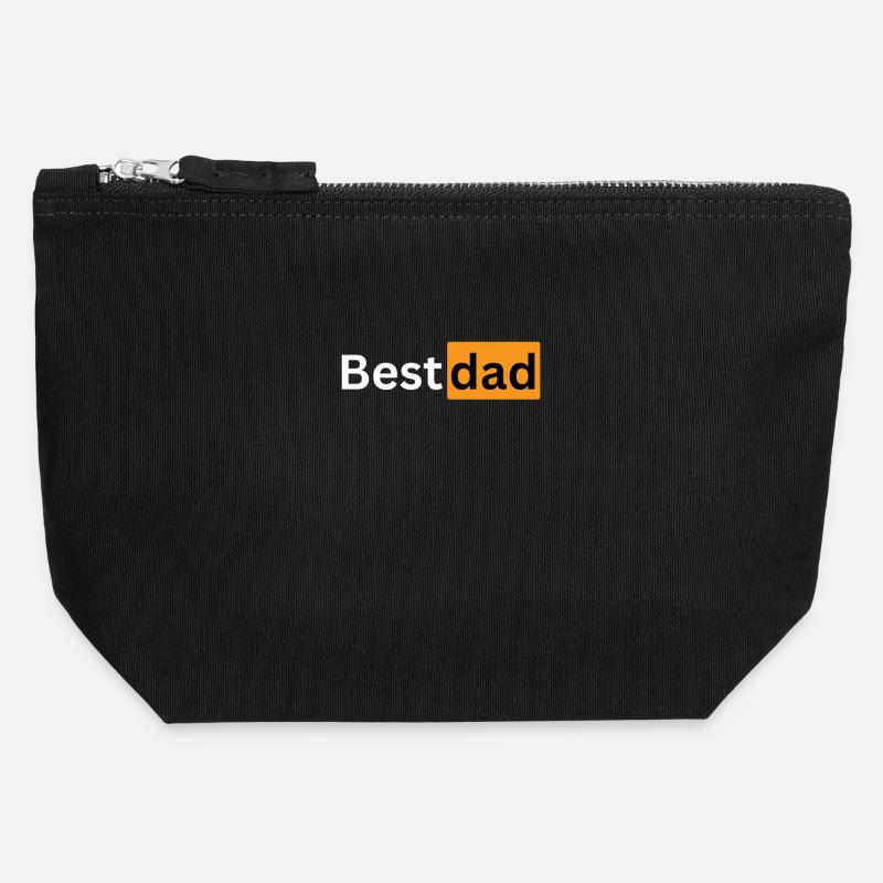 Best Papa Best Dad - Canvas Zip Pouch 12 x 13 cm - black