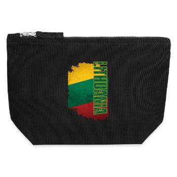 Vertikale litauische Flagge, litauischer Stolz - Canvas Reißverschluss-Täschchen (12 x 13 cm) - Schwarz - Vorne