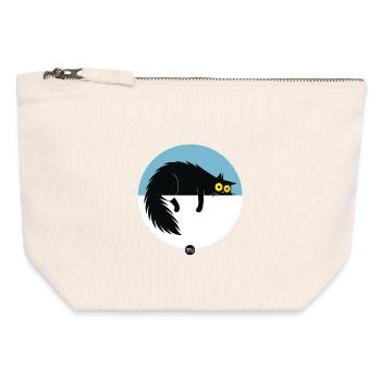 Mode de surveillance paresseuse - Pochette zippée en toile 12 x 13 cm - blanc naturel - Devant