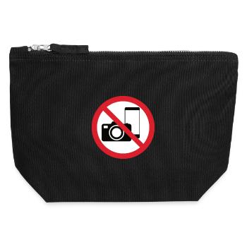No Photos Icon - Canvas Zip Pouch 12 x 13 cm - black - Front