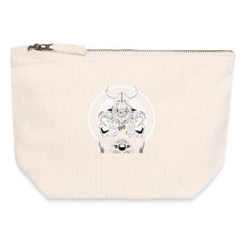 Mythologie nordique Viking Guerrier Valhalla - Pochette zippée en toile 12 x 13 cm - blanc naturel - Devant