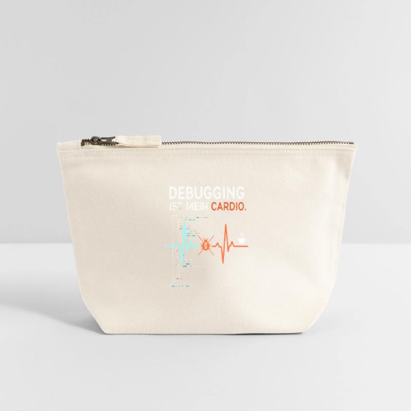 Debugging is my cardio - computer nerd Canvas Zip Pouch 12 x 13 cm