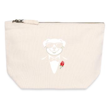 Gentleman Pup - Canvas Zip Pouch 12 x 13 cm - nature - Front