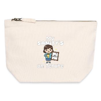 MY SANITY'S ON TENURE - TEACHER GIFT - Canvas Zip Pouch 12 x 13 cm - nature - Front
