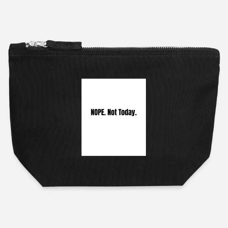 Nope. Not Today – Lazy Mood Statement - Canvas Zip Pouch 12 x 13 cm - black