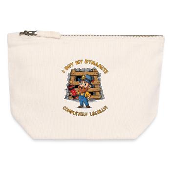 Dynamite Miner ! - Canvas Zip Pouch 12 x 13 cm - nature - Front