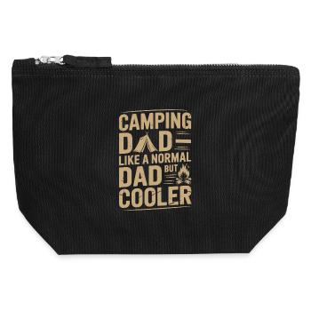 Camping Dad Like a Normal but Cooler - Canvas Zip Pouch 12 x 13 cm - black - Front