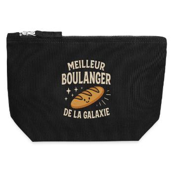 Bester Bäcker Galaxie humorvolles Geschenk - Canvas Reißverschluss-Täschchen (12 x 13 cm) - Schwarz - Vorne