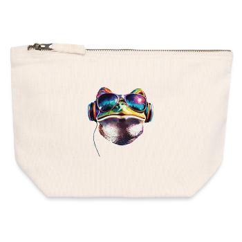 Grenouille Petit Crapaud Grenouille Grenouille Prince Grenouilles - Pochette zippée en toile 12 x 13 cm - blanc naturel - Devant