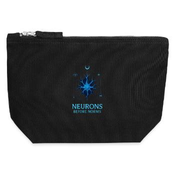 Les neurones avant les normes - Pochette zippée en toile 12 x 13 cm - noir - Devant