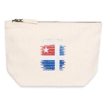 Crete Flag Art Print - Canvas Zip Pouch 12 x 13 cm - nature - Front