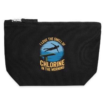 Diving diving board - Canvas Zip Pouch 12 x 13 cm - black - Front