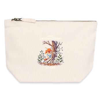 NPC Interaction: 0/100 | Introversion humor - Canvas Zip Pouch 12 x 13 cm - nature - Front