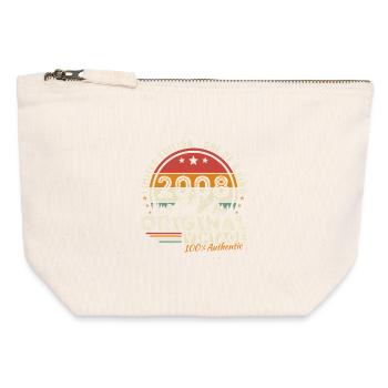 2008 Vintage Retro Birthday Gift - Canvas Zip Pouch 12 x 13 cm - nature - Front