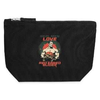 Red-eared Turtle - Canvas Zip Pouch 12 x 13 cm - black - Front