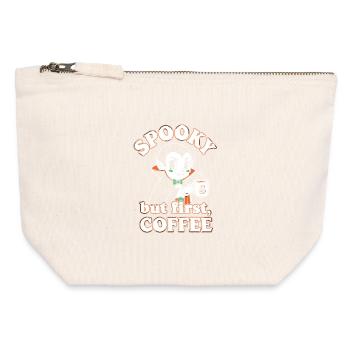 Spooky Kaffee Charm - Canvas Reißverschluss-Täschchen (12 x 13 cm) - Naturweiß - Vorne