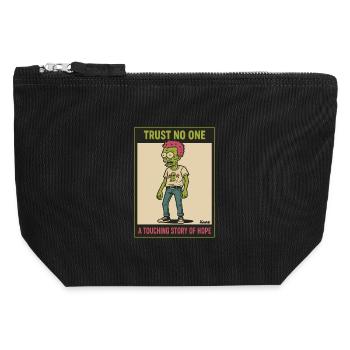 Vertraue niemandem Zombie Rebel Design - Canvas Reißverschluss-Täschchen (12 x 13 cm) - Schwarz - Vorne