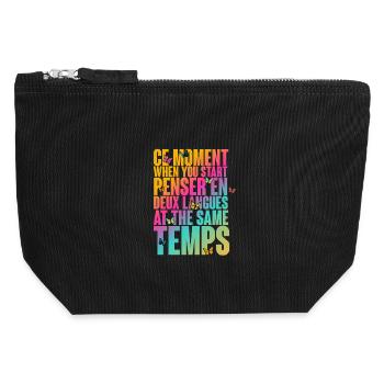 Bunte Motivbotschaft mit Schmetterlingen - Canvas Reißverschluss-Täschchen (12 x 13 cm) - Schwarz - Vorne
