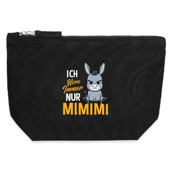 I Always Hear Only A Mimimi Donkey - Canvas Zip Pouch 12 x 13 cm - black - Front