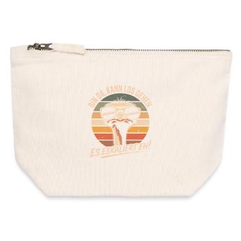 Strauss Je suis là, on y va. Ça s'intensifie de toute façon. - Pochette zippée en toile 12 x 13 cm - blanc naturel - Devant