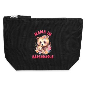 Future maman MAMAN EN MODE OURS Drôle - Pochette zippée en toile 12 x 13 cm - noir - Devant