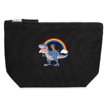 Dackel - Canvas Reißverschluss-Täschchen (12 x 13 cm) - Schwarz - Vorne