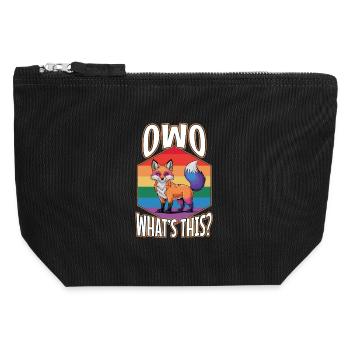 OwO What's This? - Canvas Zip Pouch 12 x 13 cm - black - Front