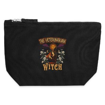 Veterinär Tierarzt Tierarzt The Veterinarian Witch - Canvas Reißverschluss-Täschchen (12 x 13 cm) - Schwarz - Vorne